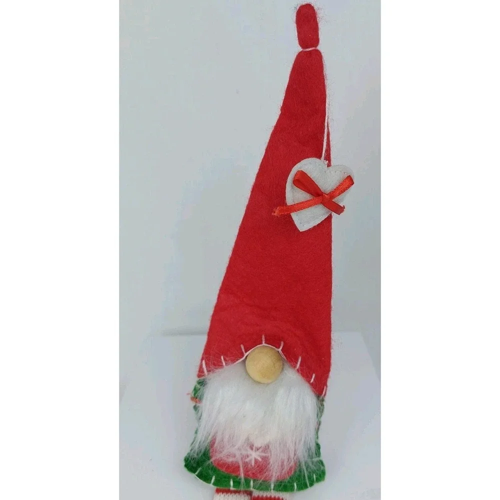 Red Christmas Gnome With Red Hat‎ Dangling Heart And Legs 13